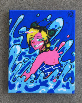 "floridada" stylized posca marker on canvas (April 14th, 2022)